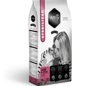 Kedvezményes ár Amity Premium Cats Lamb-Rice Sterilized macskatáp 10 kg