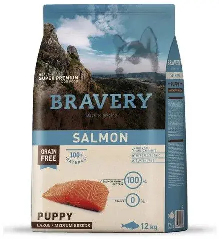 Bravery Puppy Salmon Large/Medium Breeds kutyatáp 12 kg Expressz kézbesítés