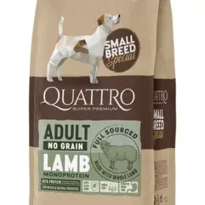 Akciós ár QUATTRO Hypoallergenic SMALL BREED ADULT LAMB kutyatáp 1,5 kg