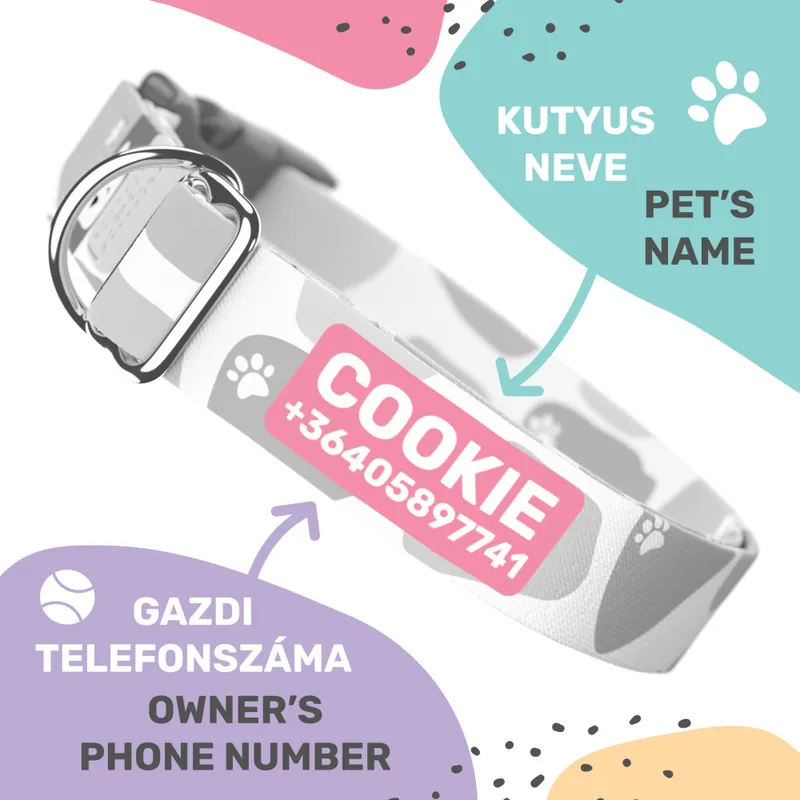 Biztonságos fizetés Név ráírása nyakörvre, személyre szabás - april & june