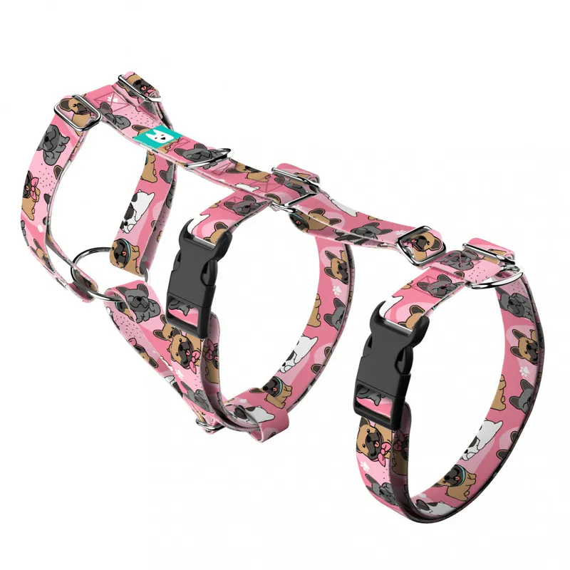 Biztonságos fizetés Francia Bulldog, rózsaszín - Biztonsági Kutyahám és Macskahám - French Bulldog, pink - april & june