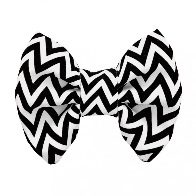 Fekete-fehér cikcakk - Kutya csokornyakkendő - Black and White ZigZag - april & june Rendeld meg most