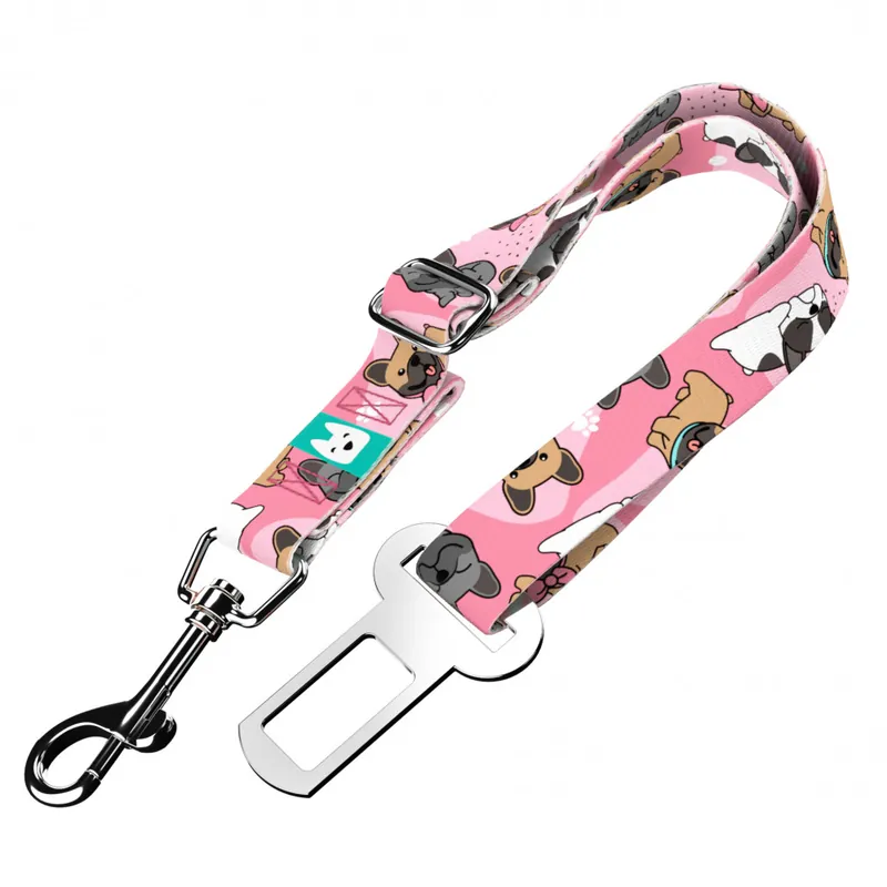 Francia Bulldog, rózsaszín - Kutya biztonsági öv - French Bulldog, pink - april & june Kedvezmény