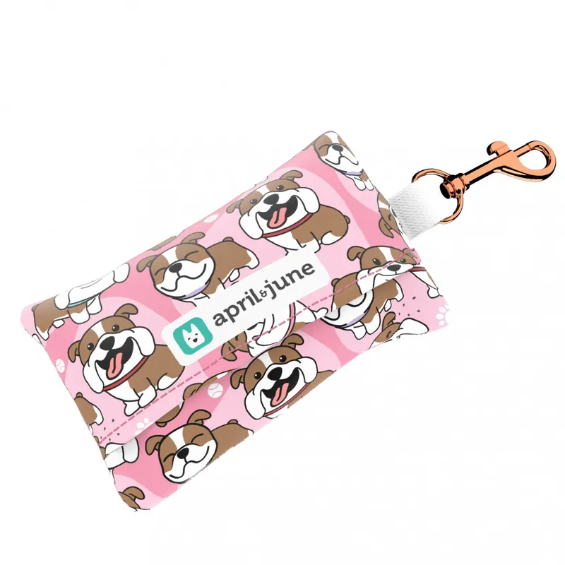 Legnépszerűbb Angol bulldog, rózsaszín - Kutyakaki zacskó tartó - English Bulldog, pink - april & june