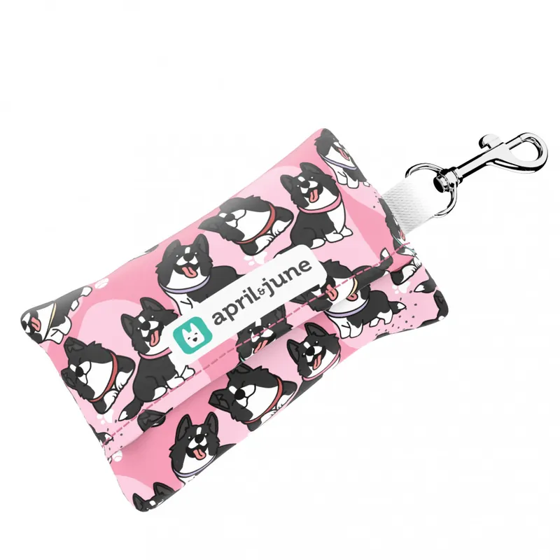 Border collie, rózsaszín - Kutyakaki zacskó tartó - pink - april & june Vedd meg most