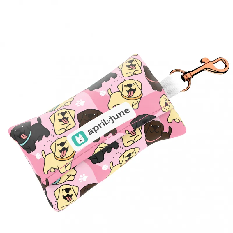 Nézd meg most Labrador retriever, rózsaszín - Kutyakaki zacskó tartó - pink - april & june