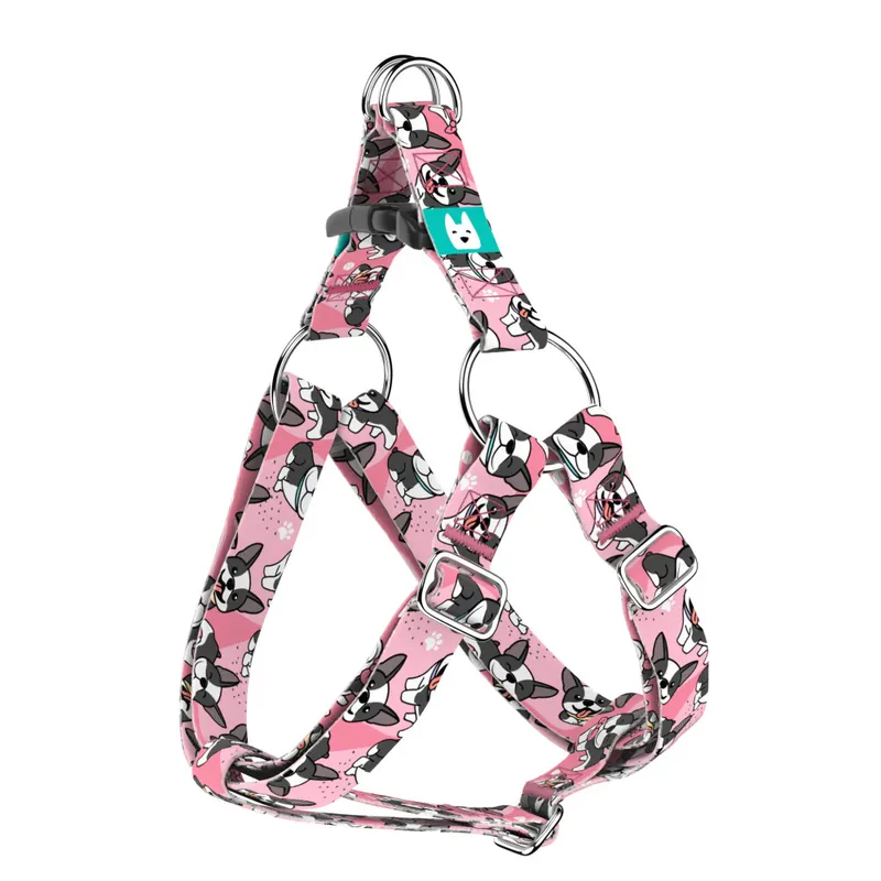 Biztonságos fizetés Boston Terrier, rózsaszín - Belelépős Kutyahám - Boston Terrier, pink - april & june