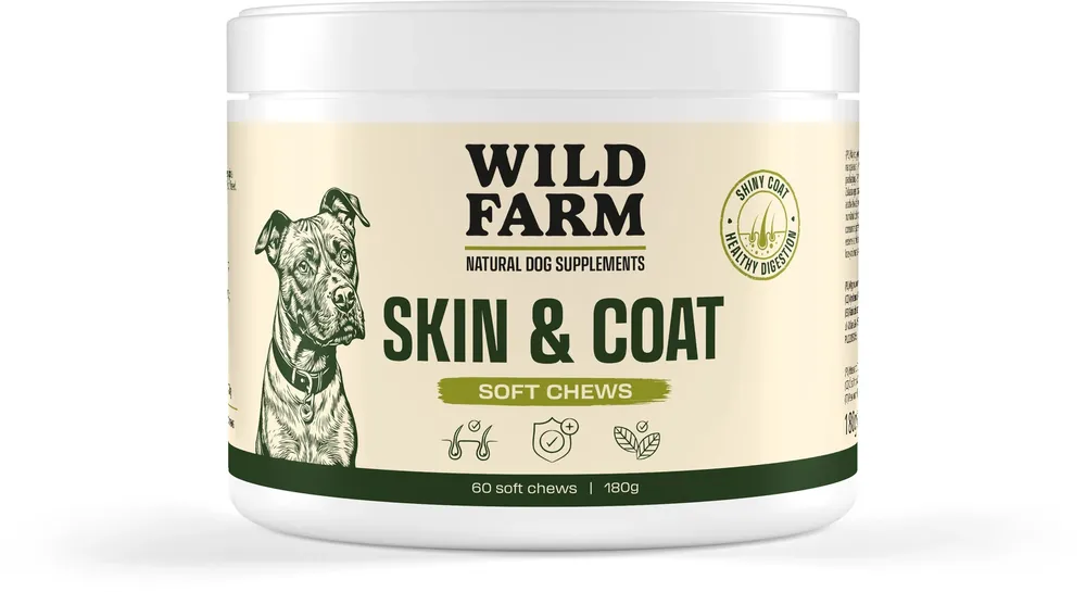 WILD FARM PUHA RÁGÓK – Skin & Coat 180 g (60 db) Az egészséges bőr és a fényes szőrzet támogatása Biztonságos fizetés
