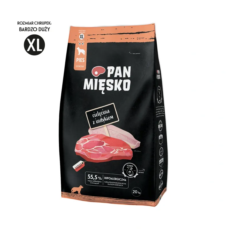 PAN MIĘSKO Borjúhús pulykahússal XL 20 kg Azonnali szállítás