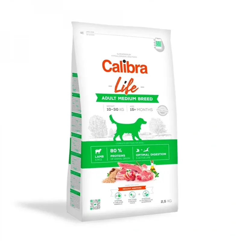Calibra Dog Life felnőtt közepes termetű bárány 2kg Vedd meg most