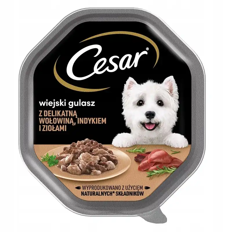 CESAR tálca 150 g – teljes értékű nedves eledel pulykával és marhahússal, szószban Kedvezmény