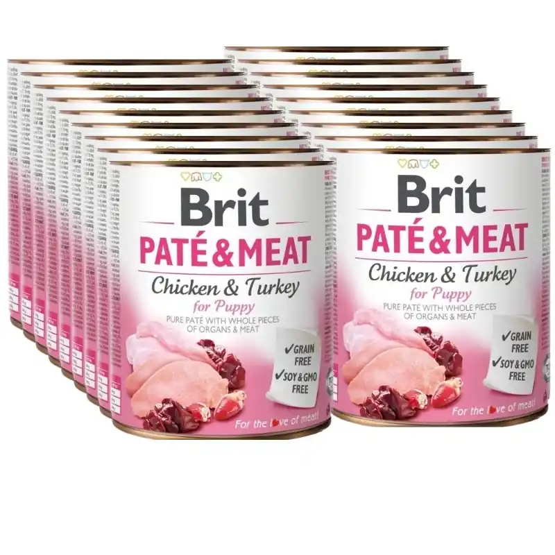 BRIT PÁSZTÉTOM ÉS HÚSOS CSIRKÉS ÉS PÚLYKÁS KÖLYKÖKNEK 18x800g Nézd meg most