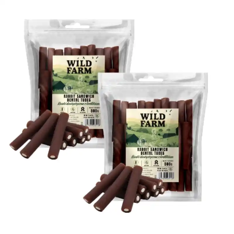 WILD FARM nyulas fogtisztító rudacskák 2x500g – jutalomfalat kutyáknak Akciós ár