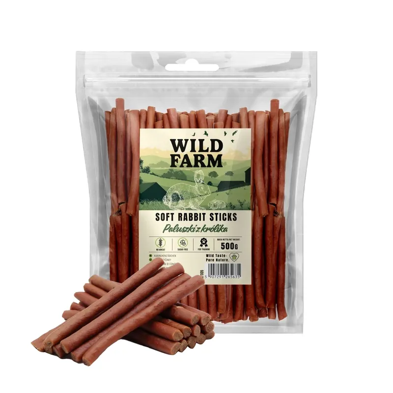 WILD FARM Nyúl rudacskák 500g kutyakaják Árengedmény