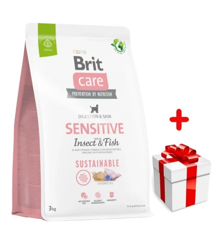 Biztonságos fizetés BRIT CARE Sustainable Sensitive Insect & Fish 3kg + meglepetés a kutyának INGYEN!