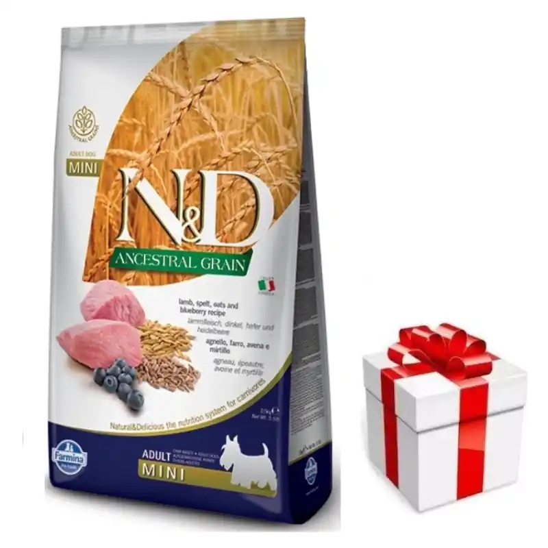 Farmina N&D Ancestral Grain Canine Adult Mini Lamb&Blueberry 7kg + Meglepetés A Kutyádnak Ingynes Ajánlat
