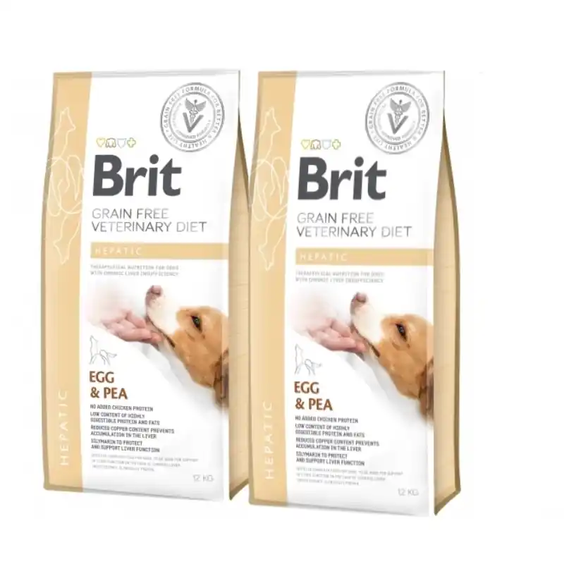 Brit Grain Free Veterinary Diet Dog Hepatic Tojás és borsó 2x12kg Gyors szállítás