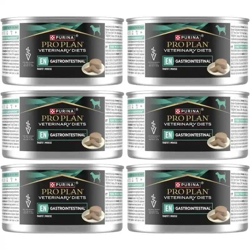 Akció PRO PLAN Veterinary Diets Canine EN Gastrointestinal kutyatáp Mousse 6x195g