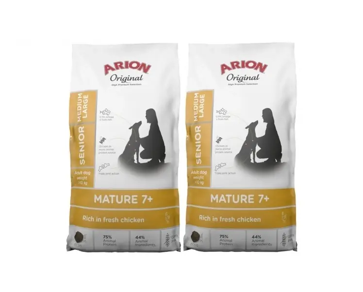 ARION Original Mature 7+ Senior Medium & Large csirkés száraz kutyatáp 2x12 kg Biztonságos fizetés
