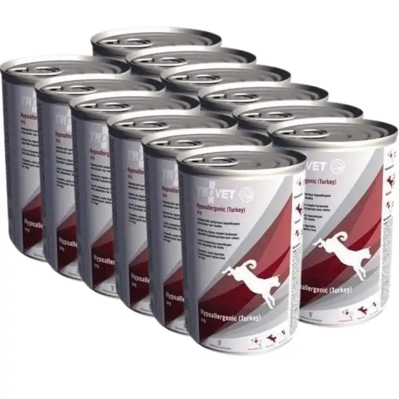 TROVET TPD hipoallergén pulyka kutyáknak 12x400g-os konzervdobozban Biztonságos vásárlás