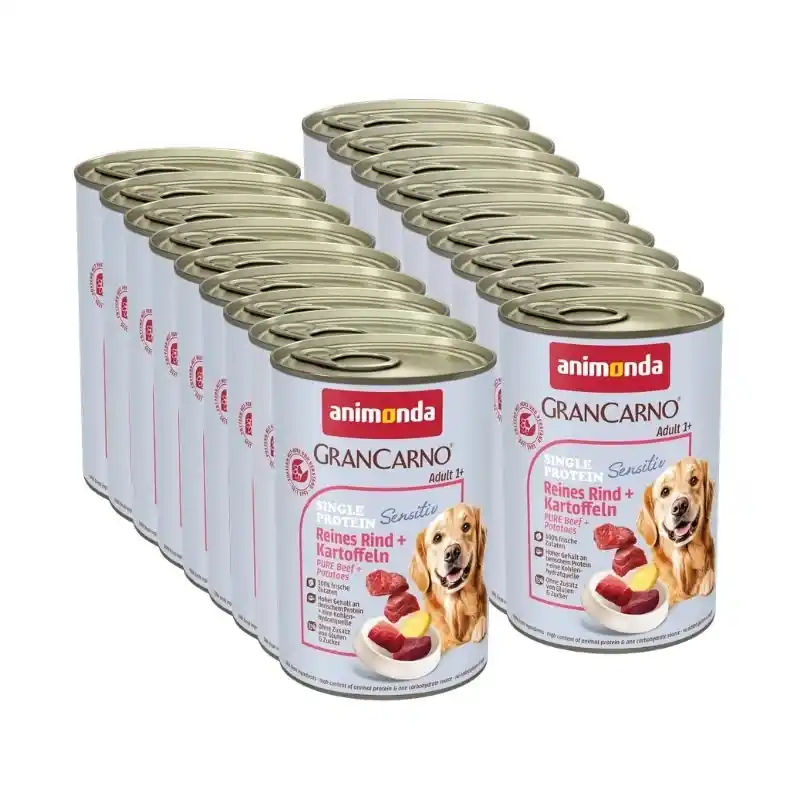 Animonda GranCarno Sensitiv felnőtt kutya marhahús és burgonya 18x400g Expressz szállítás