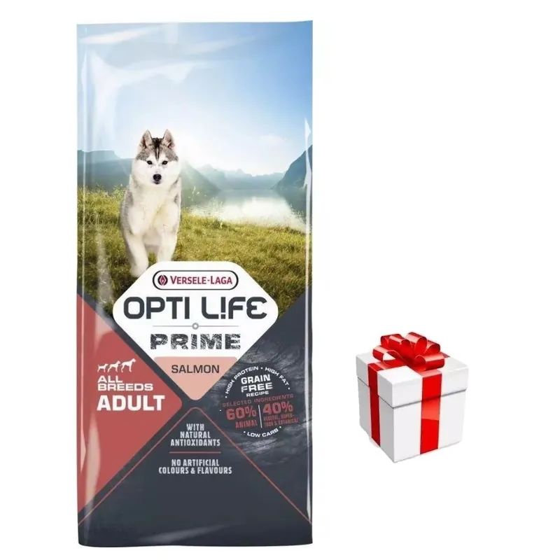 Versele-Laga Opti Life Prime Prime Adult Lazac Gabonamentes Kutyatáp 12.5kg + Kutyás meglepetés ingyenesen Nézd meg most