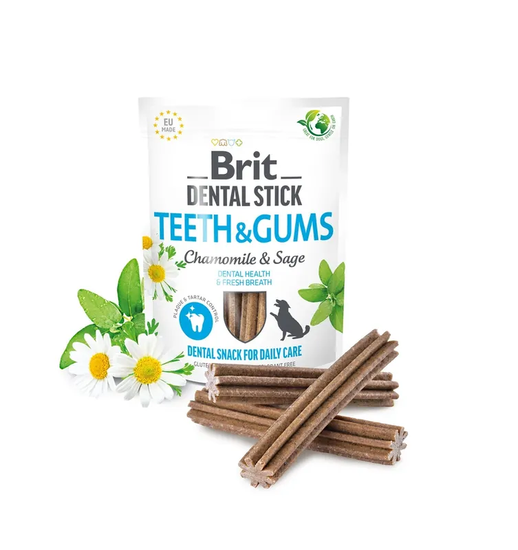 Olcsóbb BRIT CARE Dog Dental Stick Fogak és íny kamillával és zsályával 7szt (251g)