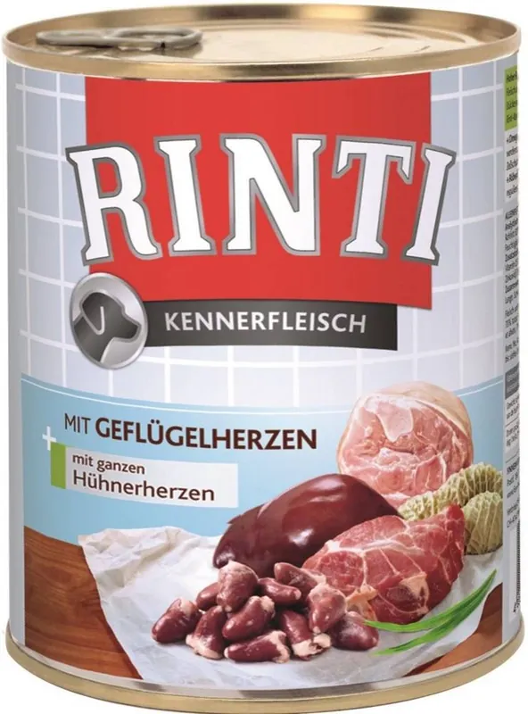 Rinti Kennerfleisch Geflugelherzen nedves kutyaeledel - baromfiszív 800g Árengedmény