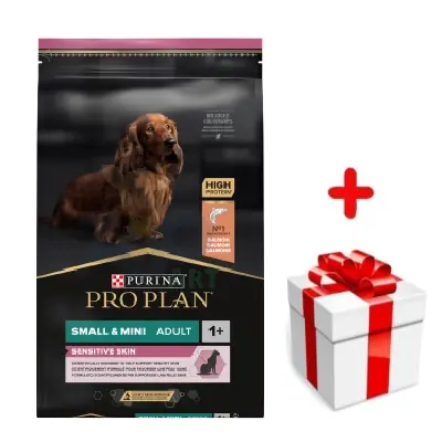 Végkiárusítás Purina Pro Plan Small & Mini Adult Sensitive Optiderma lazac és rizs 7kg + MEGLEPETÉS A KUTYÁDNAK