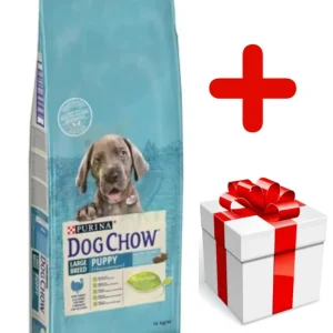 Olcsóbb Purina Dog Chow nagytestű kutyakölyök pulykával 14kg + MEGLEPETÉS A KUTYÁDNAK