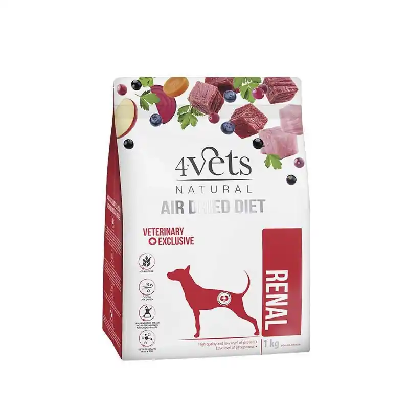Nézd meg most 4Vets Natural Renal szárazeledel veseelégtelenségben szenvedő kutyáknak 1kg