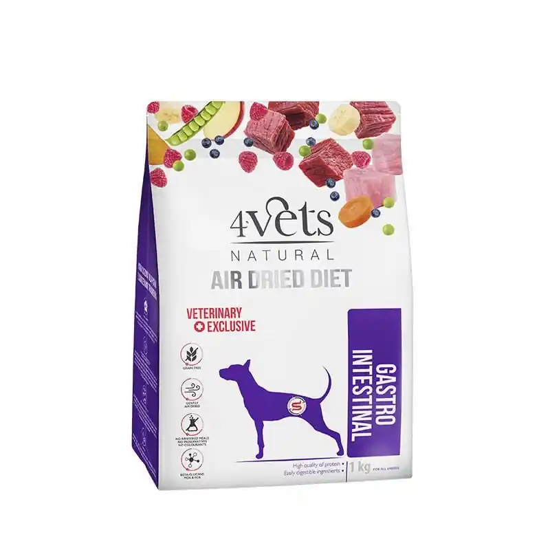 4Vets Natural Gastro Intestinal szárazeledel emésztési zavarokkal küzdő kutyáknak 1kg Rendeld meg most