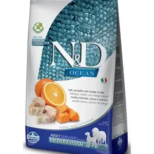Biztonságos vásárlás Farmina N&D Ocean Canine Adult Medium&Maxi Tőkehal, sütőtök és narancs 12 kg