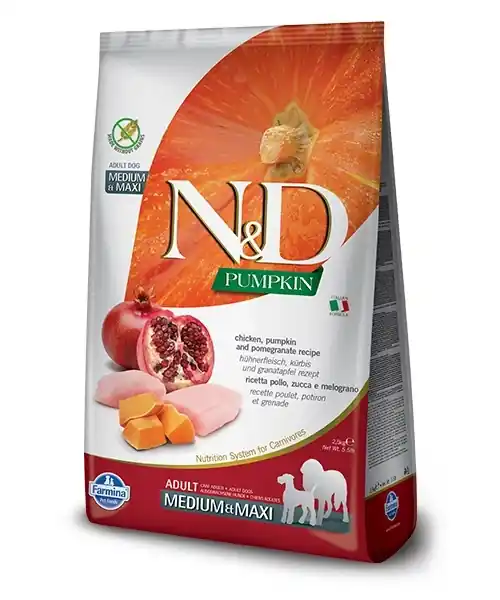 Csak ma Farmina N&D Pumpkin Grain Free Canine Adult Medium & Maxi Chicken & Pomegranate 12 kg