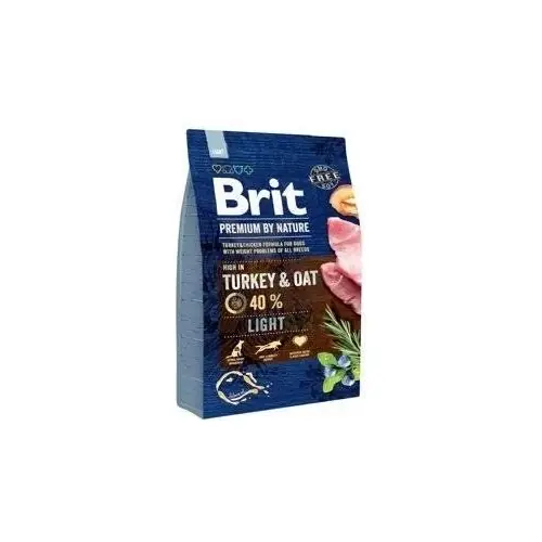 Brit Premium By Nature Light pulykával és zabbal 3 kg Gyors kiszállítás