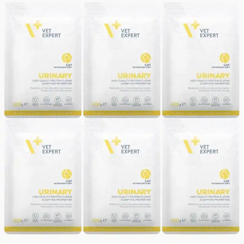 Biztonságos fizetés VETEXPERT Urinary Cat – nedves állatorvosi táplálék macskáknak, 6x100 g