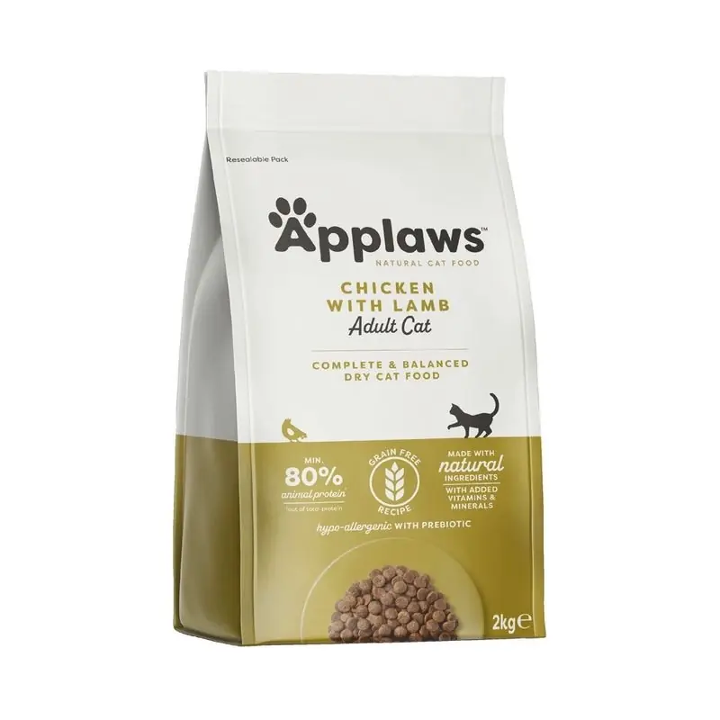 Applaws Adult Chicken with Extra Lamb száraz macskaeledel 2 kg + INGYENES MEGLEPETÉS A MACSKÁJÁNAK! Gyors szállítás