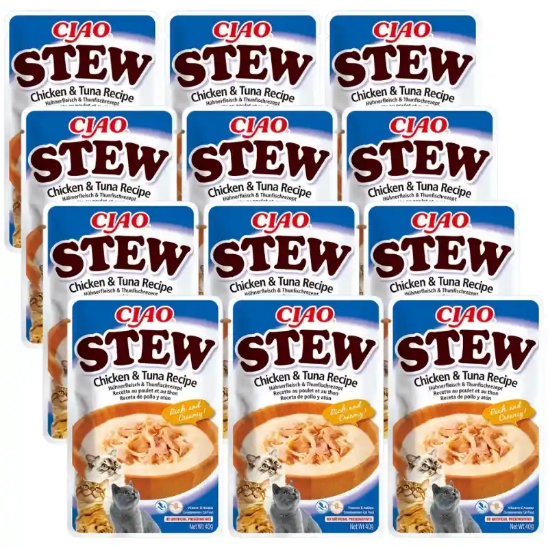 INABA Cat Ciao Stew - krémes csirke- és tonhalpörkölt macskáknak 12x40g Ajánlat