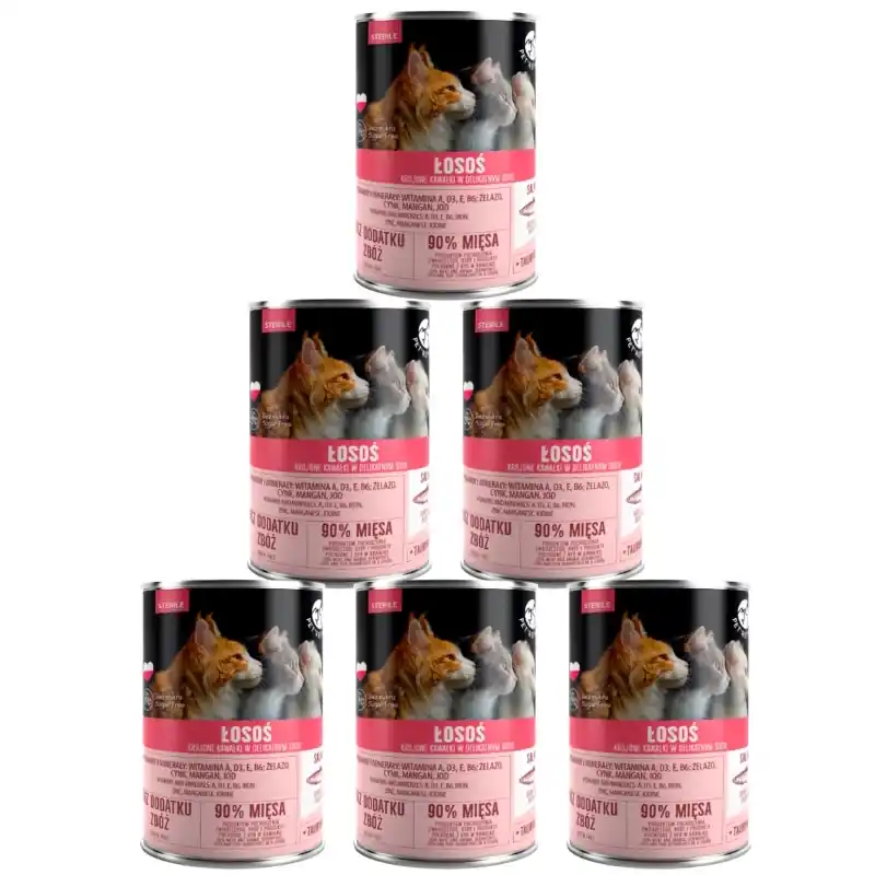 Szezonális akció PetRepublic darabok lazacos mártásban (steril) 6x400g macskák számára