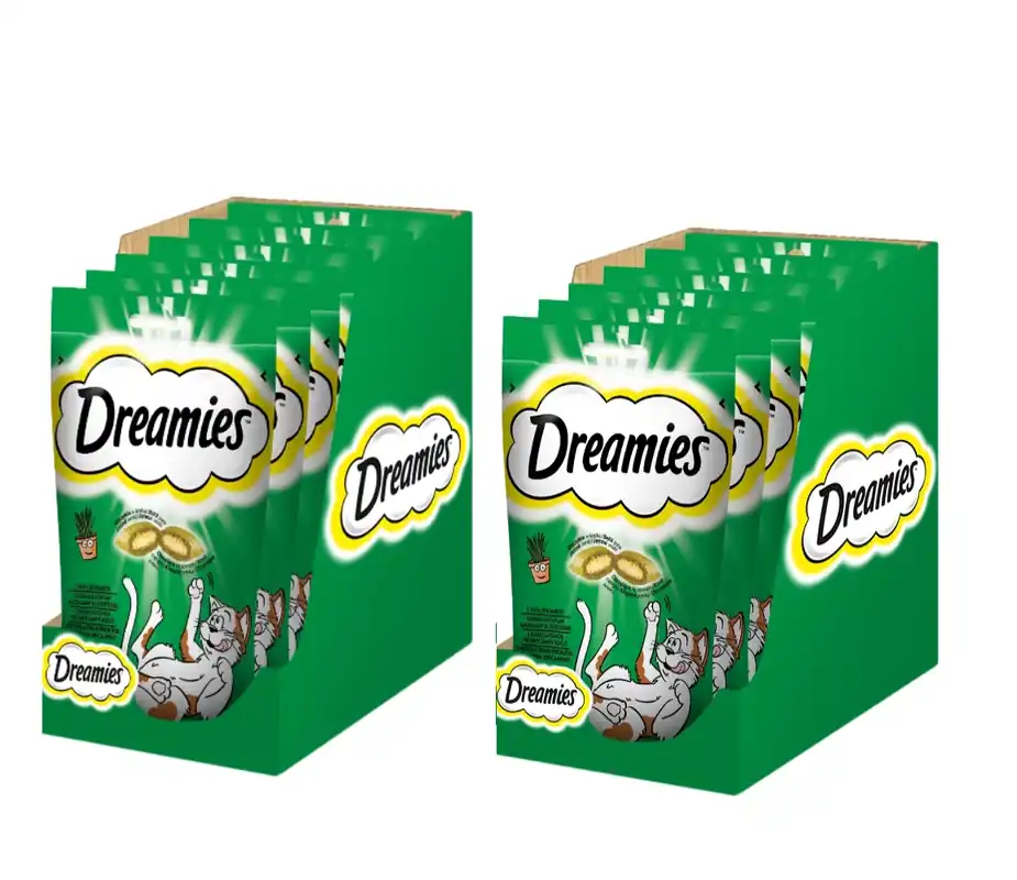Végkiárusítás DREAMIES 12x60g - macskamenta jutalomfalat macskamentával