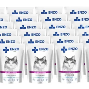 ENZO VET Sterilizált táp sterilizált macskáknak pulykával zselében 24x100g Azonnali szállítás