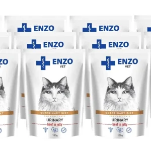ENZO VET Urinary marhahússal zselében macskáknak 12x100g Azonnali szállítás