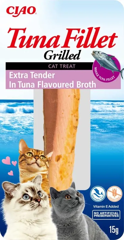 INABA Tuna Filet macskáknak - Extra zsenge tonhalfilé tonhallevesben 15g Árcsökkenés
