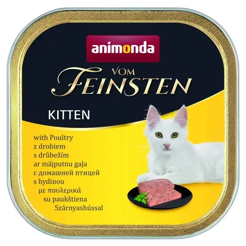 Végkiárusítás ANIMONDA Vom Feinsten Kitten ízesítéssel baromfival 100g