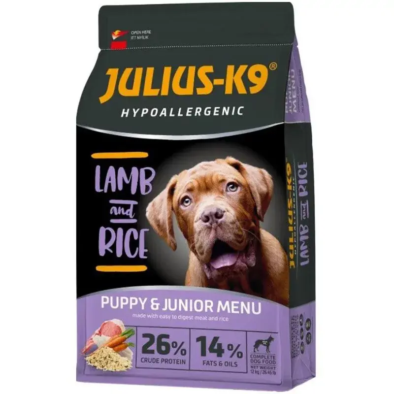 Ne maradj le Julius K-9 Puppy & Junior Hypoallergenic Lamb & Rice 12kg