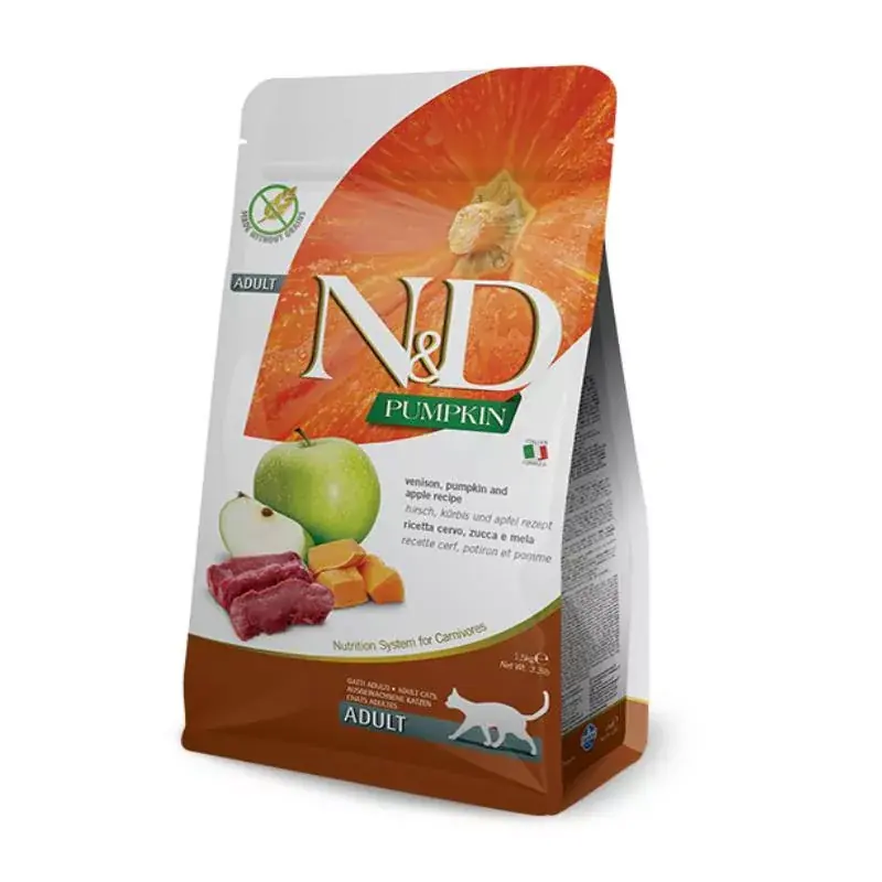 N&D Cat Grain Free Szarvas&Alma Sütőtökkel 1,5kg Expressz kézbesítés