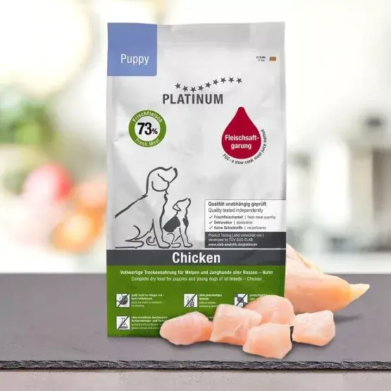 PLATINUM Puppy Chicken +Rice 5kg Kölyök Kutyatáp Csirkehúsból Legnépszerűbb