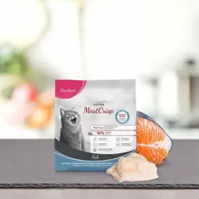 Biztonságos vásárlás Platinum Fish Steril Halas Macskatáp Ivartalanított és hízásra hajlamos macskáknak 400gr