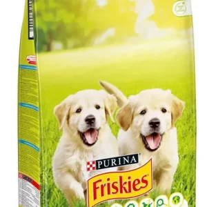 Kiárusítás FRISKIES Junior csirkével, zöldségekkel és tejjel száraz eledel kölyökkutyáknak 15kg