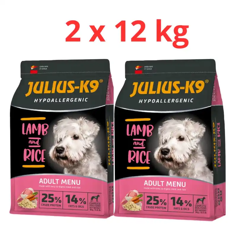 Csak ma Julius K-9 2x12kg Adult Hypoallergenic Lamb & Rice